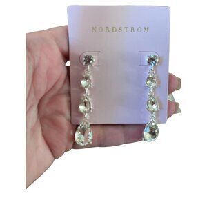 Bloomingdale’s Crystal Tear Drops Fashion Earrings. 2 pairs